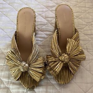 Loeffler Randall gold mules / heels